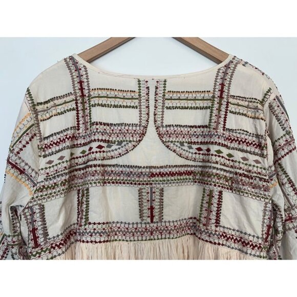 Rancho Estancia Women's Tie-Front Cardigan Blouse Embroidered Beaded Gauzy Sze L - Picture 7 of 12